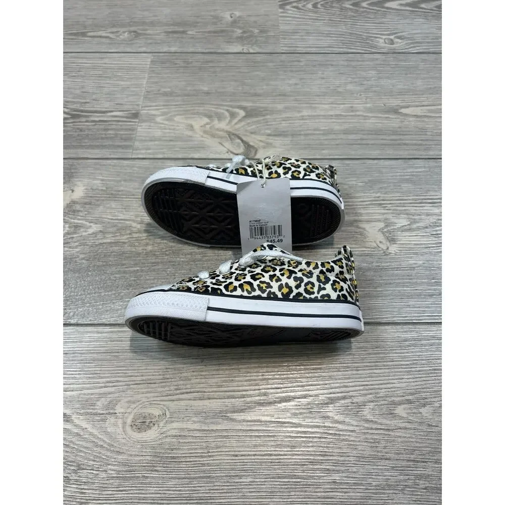 Converse Toddler Street Low Slip-On Cheetah Sneakers Light Brown 7 NWT